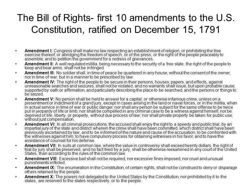 An essay on the bill of rights freedom for all
